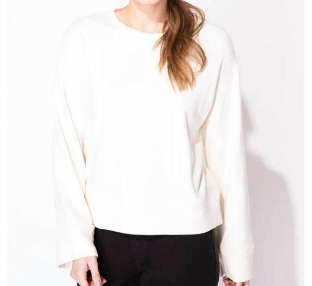NEW ESCAPE rib knit snuggly pullover top in ivory